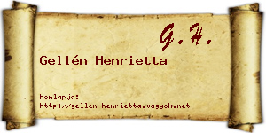 Gellén Henrietta névjegykártya