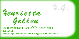 henrietta gellen business card